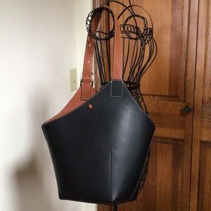 Unbranded Bucket Bag, Black/Brown , New, 14”x15”x7”